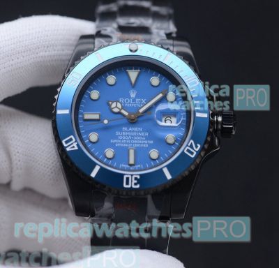 Swiss Made Rolex BLAKEN Submariner Date 2836 Blue Dial Watch 40mm